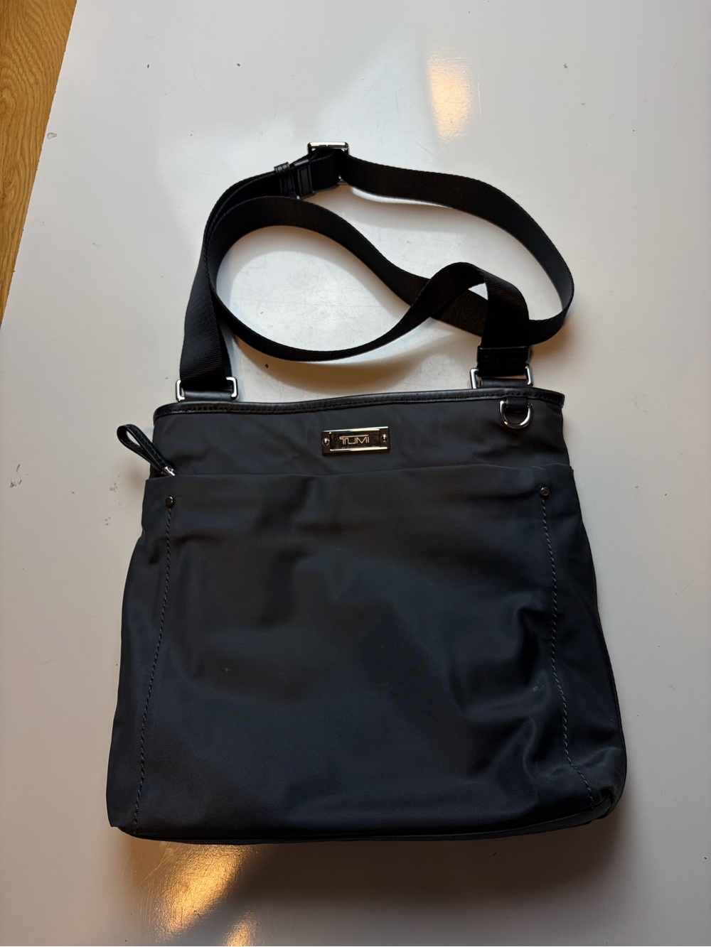 Tumi nylon messenger crossbody bag